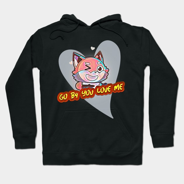 Go B4 You Love Me (cartoon cat winking inside heart) Hoodie by PersianFMts